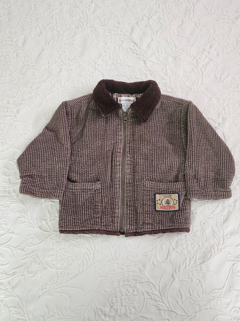 Gymboree Kids Ribbed Zip Jacket in Brown